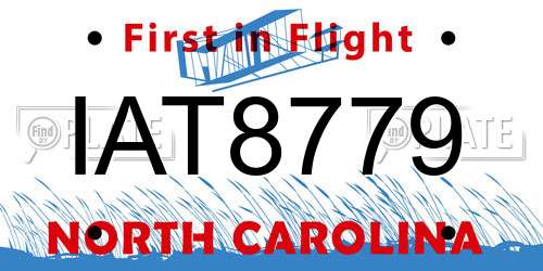 IAT8779 North Carolina License Plate