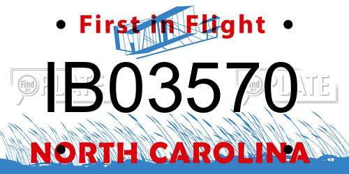 IB03570 North Carolina License Plate