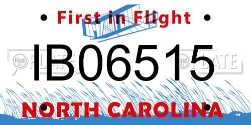 IB06515 North Carolina License Plate
