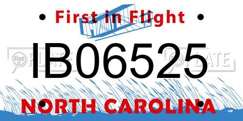 IB06525 North Carolina License Plate