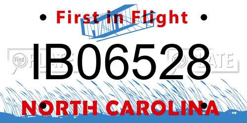 IB06528 North Carolina License Plate