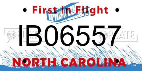 IB06557 North Carolina License Plate
