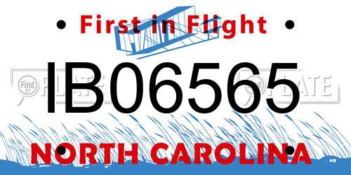 IB06565 North Carolina License Plate