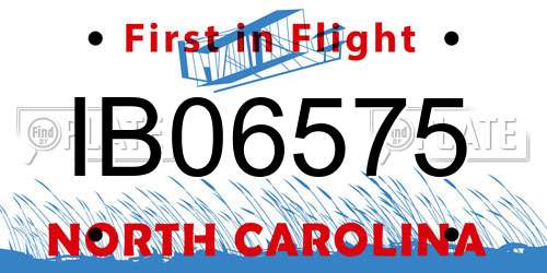 IB06575 North Carolina License Plate