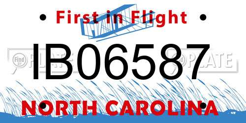 IB06587 North Carolina License Plate