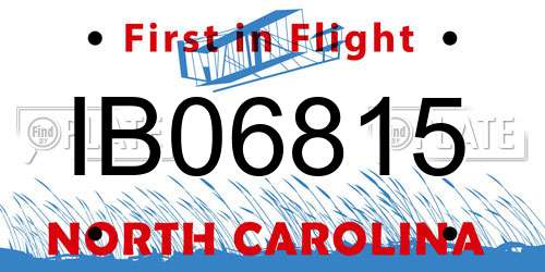 IB06815 North Carolina License Plate