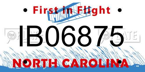 IB06875 North Carolina License Plate