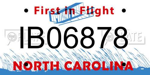 IB06878 North Carolina License Plate