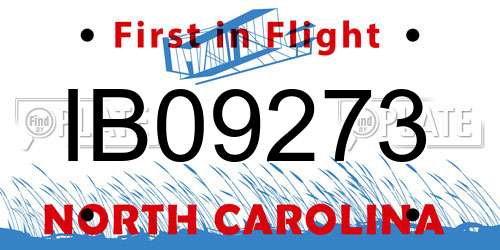 IB09273 North Carolina License Plate