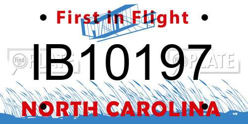 IB10197 North Carolina License Plate