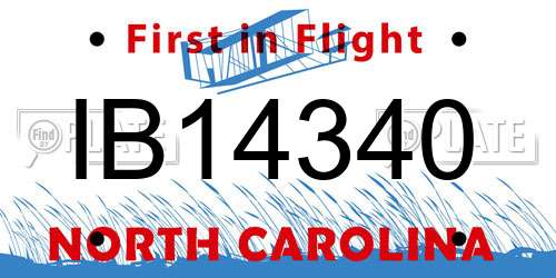 IB14340 North Carolina License Plate