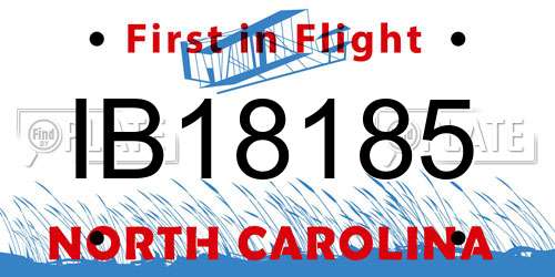 IB18185 North Carolina License Plate