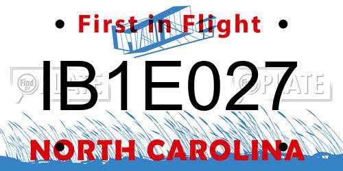 IB1E027 North Carolina License Plate