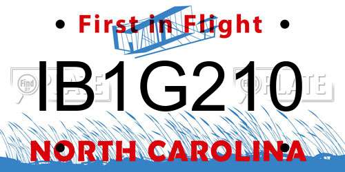 IB1G210 North Carolina License Plate