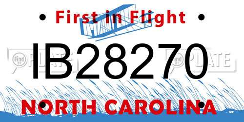 IB28270 North Carolina License Plate