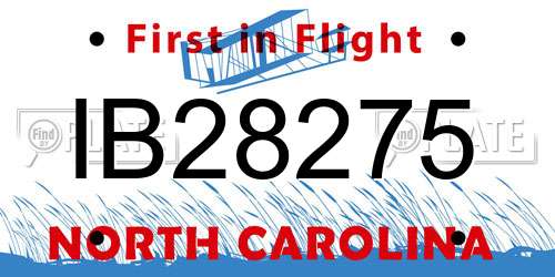 IB28275 North Carolina License Plate