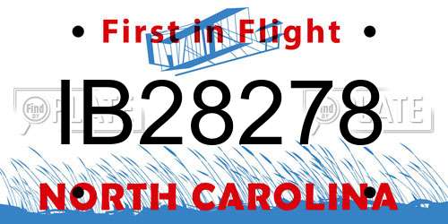 IB28278 North Carolina License Plate
