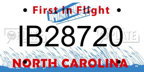 IB28720 North Carolina License Plate