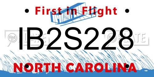 IB2S228 North Carolina License Plate