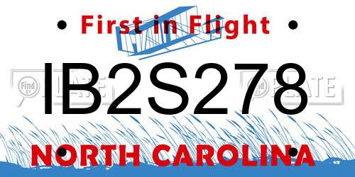 IB2S278 North Carolina License Plate