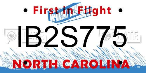 IB2S775 North Carolina License Plate