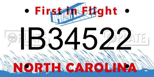 IB34522 North Carolina License Plate