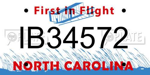 IB34572 North Carolina License Plate