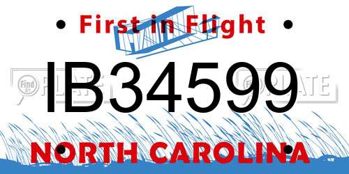 IB34599 North Carolina License Plate