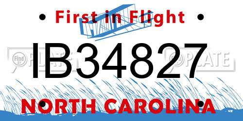 IB34827 North Carolina License Plate