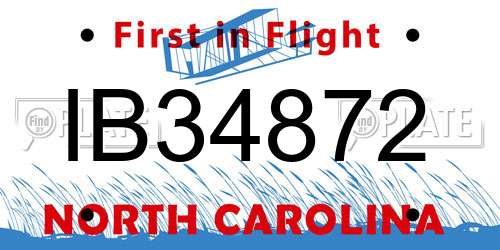 IB34872 North Carolina License Plate