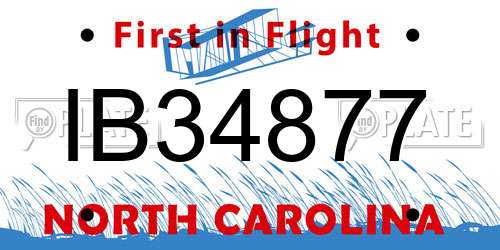 IB34877 North Carolina License Plate