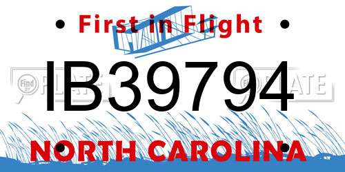 IB39794 North Carolina License Plate