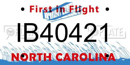 IB40421 North Carolina License Plate