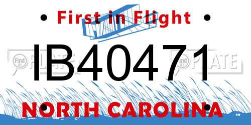 IB40471 North Carolina License Plate