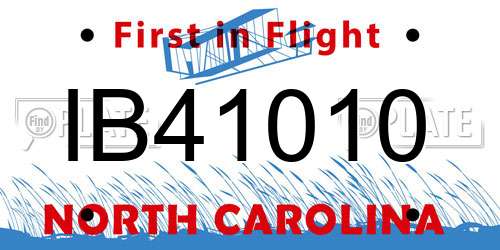 IB41010 North Carolina License Plate