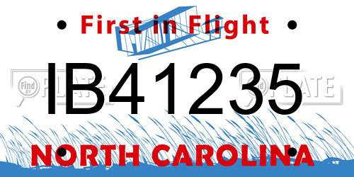 IB41235 North Carolina License Plate