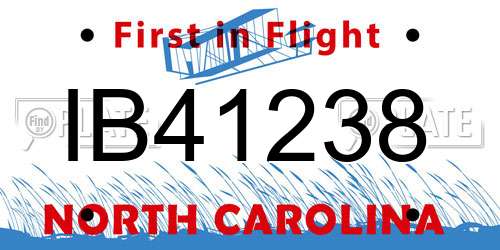 IB41238 North Carolina License Plate