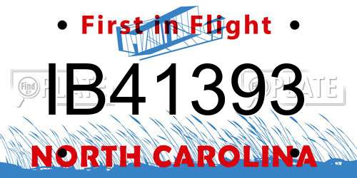 IB41393 North Carolina License Plate