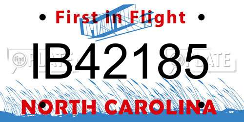 IB42185 North Carolina License Plate
