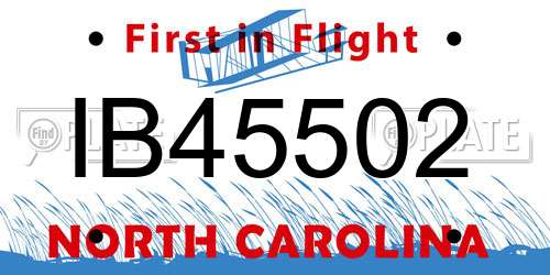 IB45502 North Carolina License Plate