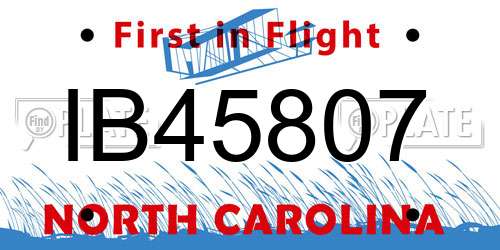 IB45807 North Carolina License Plate