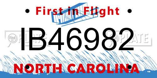 IB46982 North Carolina License Plate