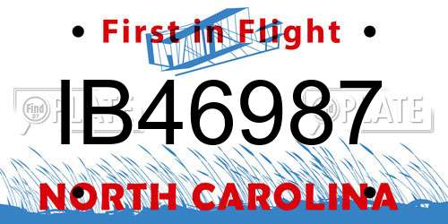 IB46987 North Carolina License Plate