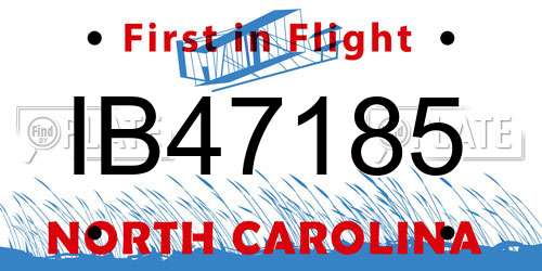 IB47185 North Carolina License Plate