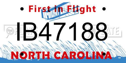 IB47188 North Carolina License Plate