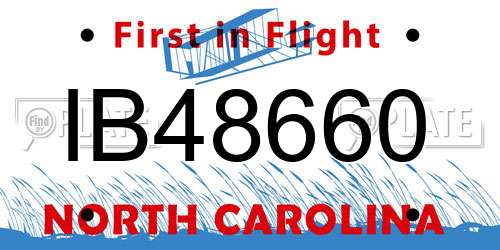 IB48660 North Carolina License Plate