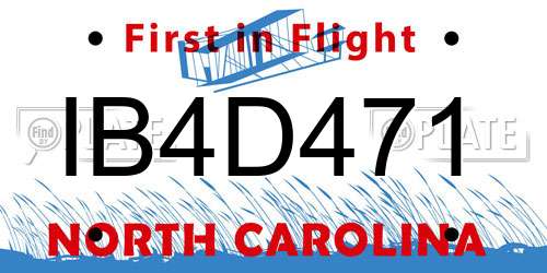 IB4D471 North Carolina License Plate