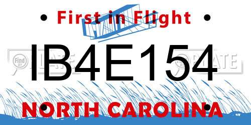 IB4E154 North Carolina License Plate
