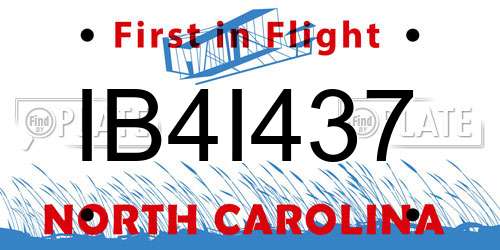 IB4I437 North Carolina License Plate