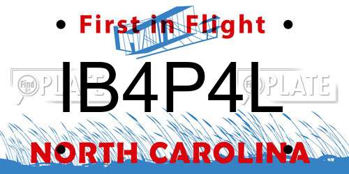 IB4P4L North Carolina License Plate